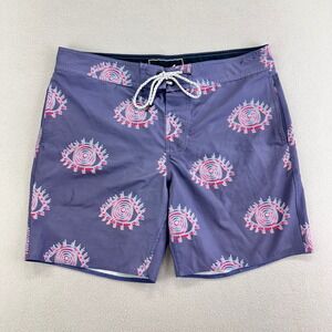 ...Lost Boardshorts Mens 33 Purple Eye Illuminati Y2K Streetwear‎ Surf Stretch